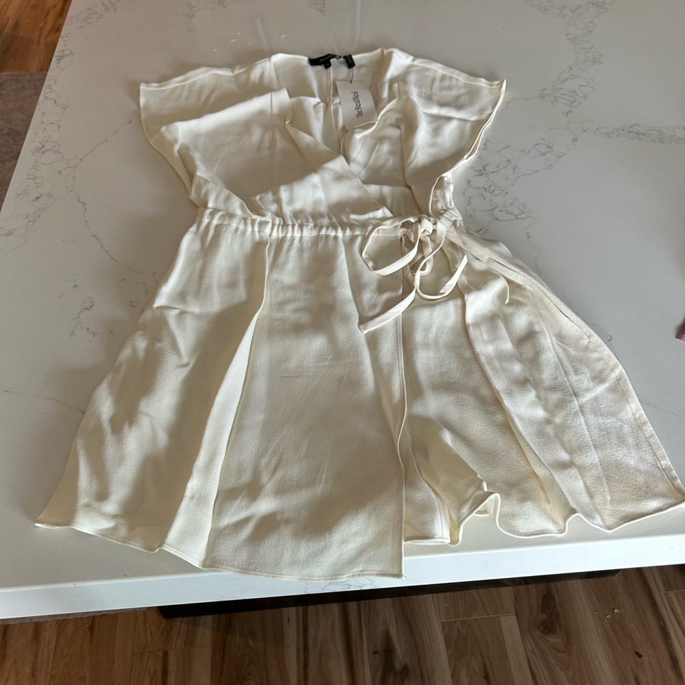 THEORY Women's Short Sleeves Rosin Wrap Romper Size 0